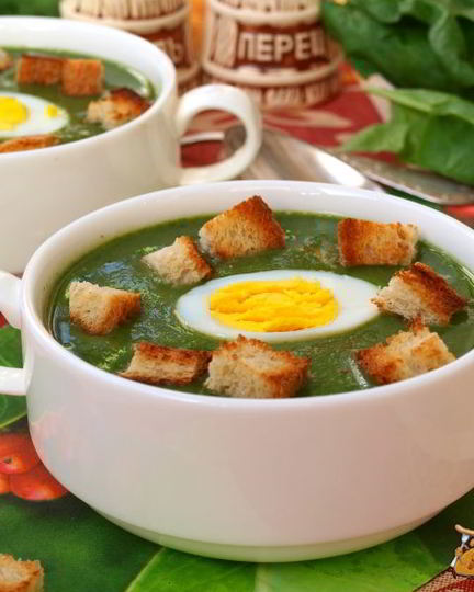 Рецепт супа-пюре из шпината