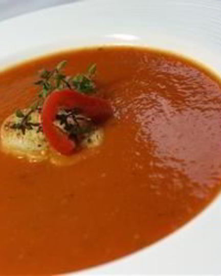 Рецепт супа-пюре из запеченного сладкого перца и помидоров
