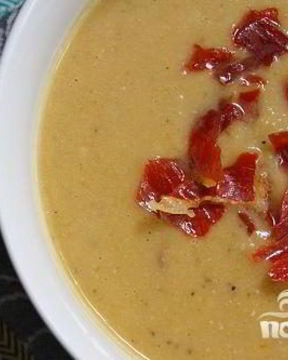 Суп-пюре с фасолью и ветчиной