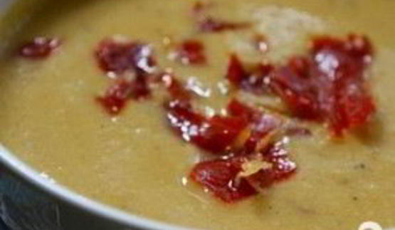 суп-пюре с фасолью и ветчиной