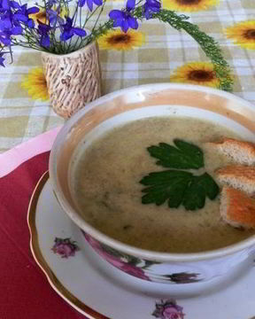 Суп пюре сырный с шампиньонами