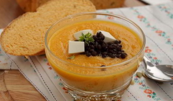 тыквенный суп-пюре с чечевицей