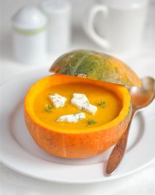 Тыквенный суп-пюре с сыром рокфор