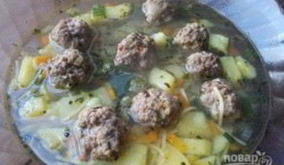 суп с фрикадельками из говядины