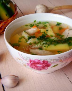 Суп с курицей и макаронами