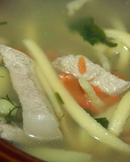 Рецепт супа со свининой и яичной лапшой