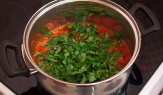 томатный крем-суп с макаронами