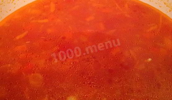 томатный суп с овощами и макаронами в мультиварке