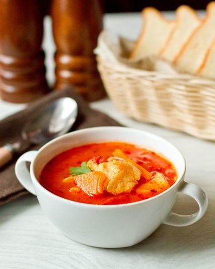 Рецепт томатного супа с треской и тыквой