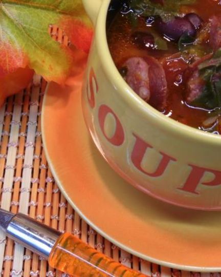 Рецепт томатного супа с тыквой и мангольдом