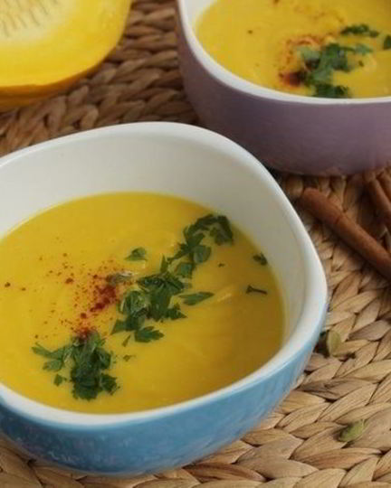 Рецепт тыквенного пряного супа с кокосовым молоком