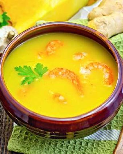 Рецепт тыквенного супа с карри и имбирем