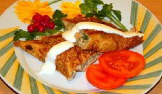 блинчики, фаршированные курицей