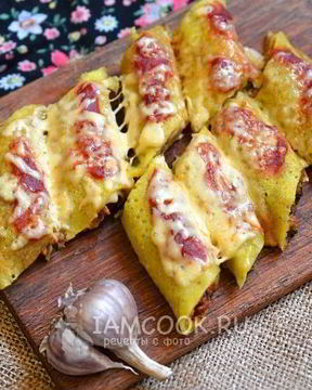 Блинчики на молоке с фаршем