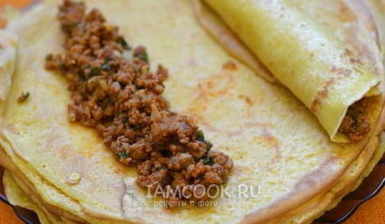 блинчики на молоке с фаршем