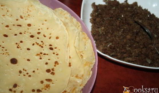 блинчики с начинкой из говядины и легкого