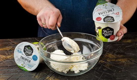 блинчики с творогом, изюмом и апельсиновой цедрой