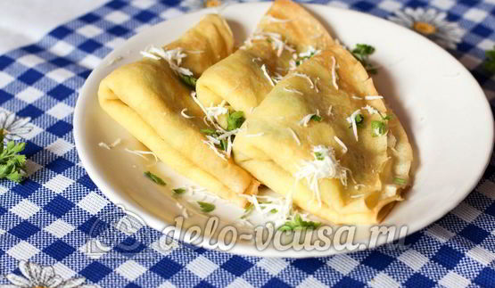 блины с брынзой и зеленью