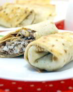 Блины с фаршем и рисом