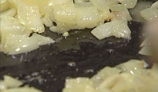 блины с грибами и голубым сыром