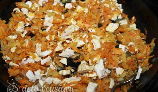 блины с курицей и морковью