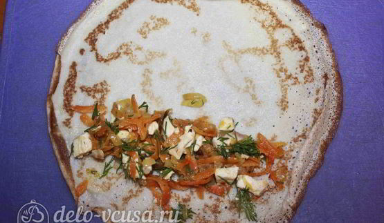 блины с курицей и морковью