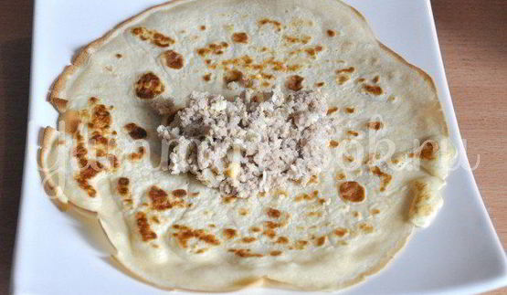 блины с мясом