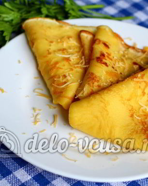 Блины с сырным припеком