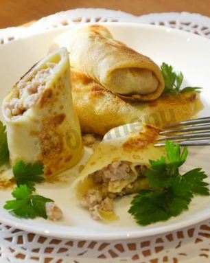 Фаршированные блины с фаршем