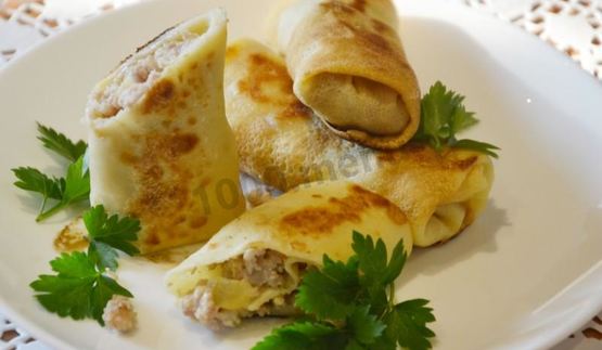фаршированные блины с фаршем