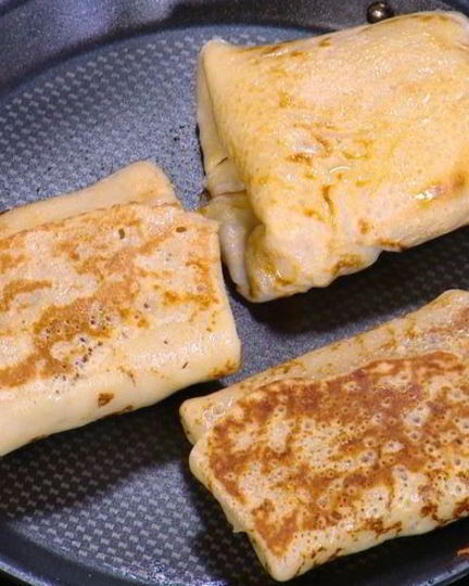 Рецепт гречневых блинчиков с сыром и ветчиной