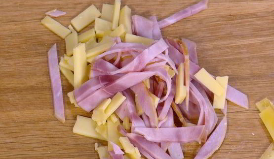 гречневые блинчики с сыром и ветчиной