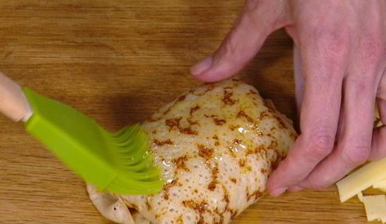 гречневые блинчики с сыром и ветчиной