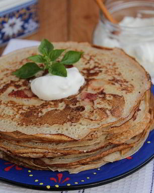 Пшенично-ржаные блины с ароматом бородинского хлеба