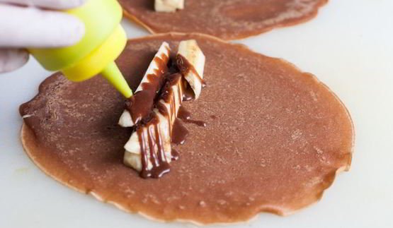 шоколадные блины с бананом