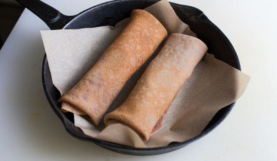 шоколадные блины с бананом