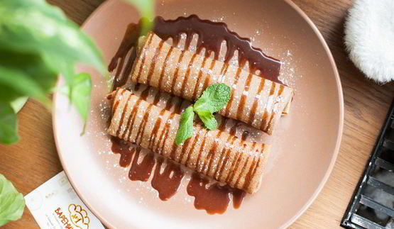 шоколадные блины с бананом