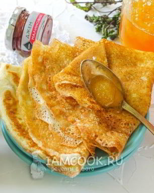 Сладкие тонкие блины на молоке