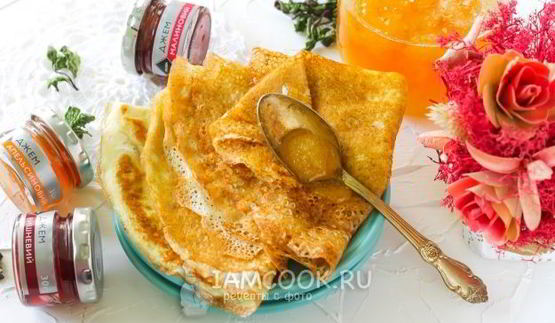 сладкие тонкие блины на молоке