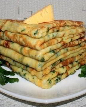 Сырные блинчики с петрушкой и чесноком