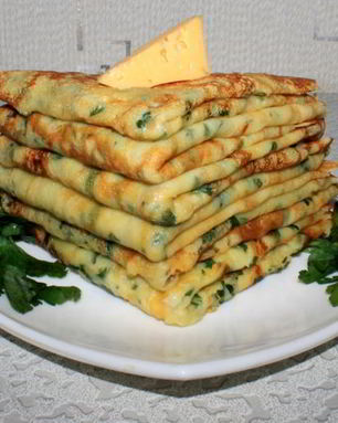 Сырные блинчики с петрушкой