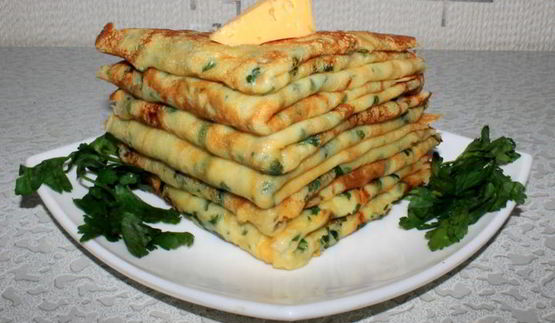 сырные блинчики с петрушкой