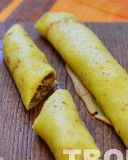 Рецепт яичных блинчиков с фаршем