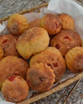 Булочки с творогом и запеченным сладким перцем