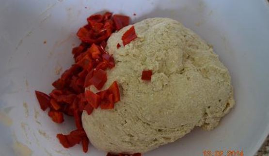 булочки с творогом и запеченным сладким перцем