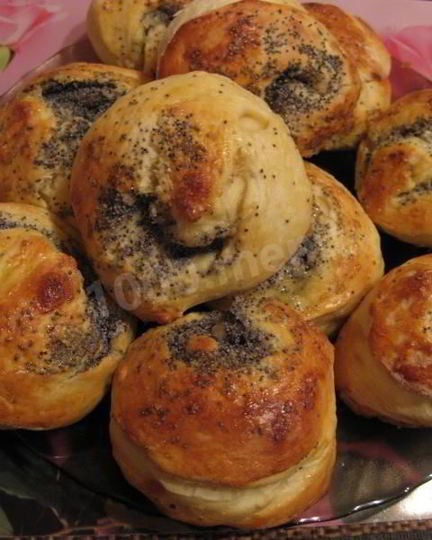 Рецепт красивых булочек с маком из дрожжевого теста