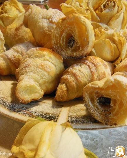 Рецепт круассанов из слоеного дрожжевого теста