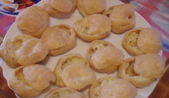 заварные булочки с сыром и ветчиной