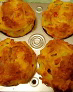 Заварные булочки с ветчиной, сыром и болгарским перцем