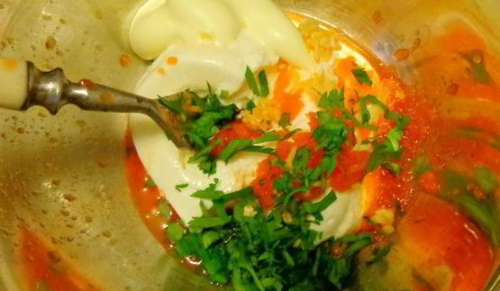 заварные булочки с ветчиной, сыром и болгарским перцем